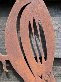 Rusty Metal Woodpecker Garden Decoration