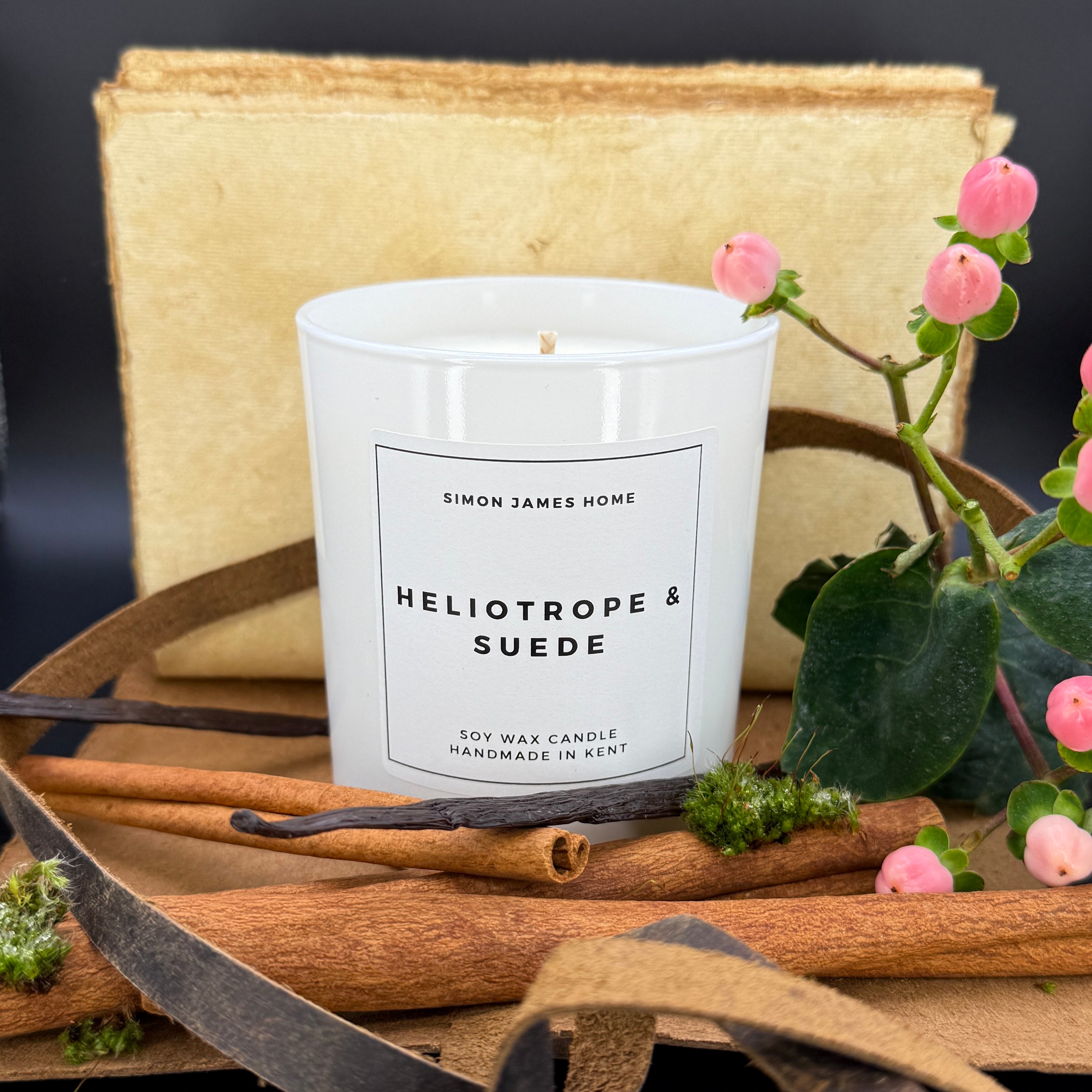 Heliotrope & Suede Handmade Soy Wax Candle