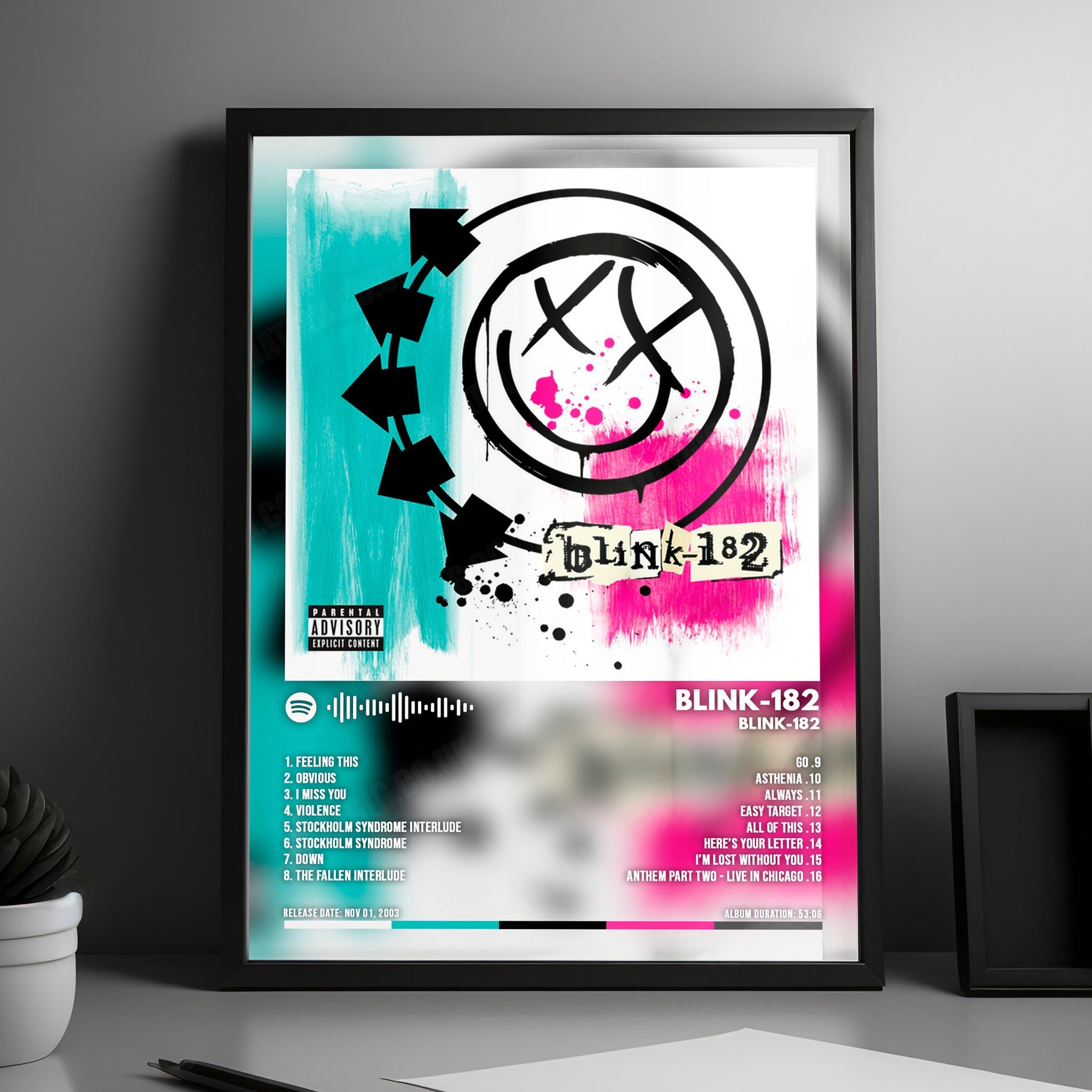 BLINK-182 - "BLINK-182" Cover Poster - with Complete Tracklist