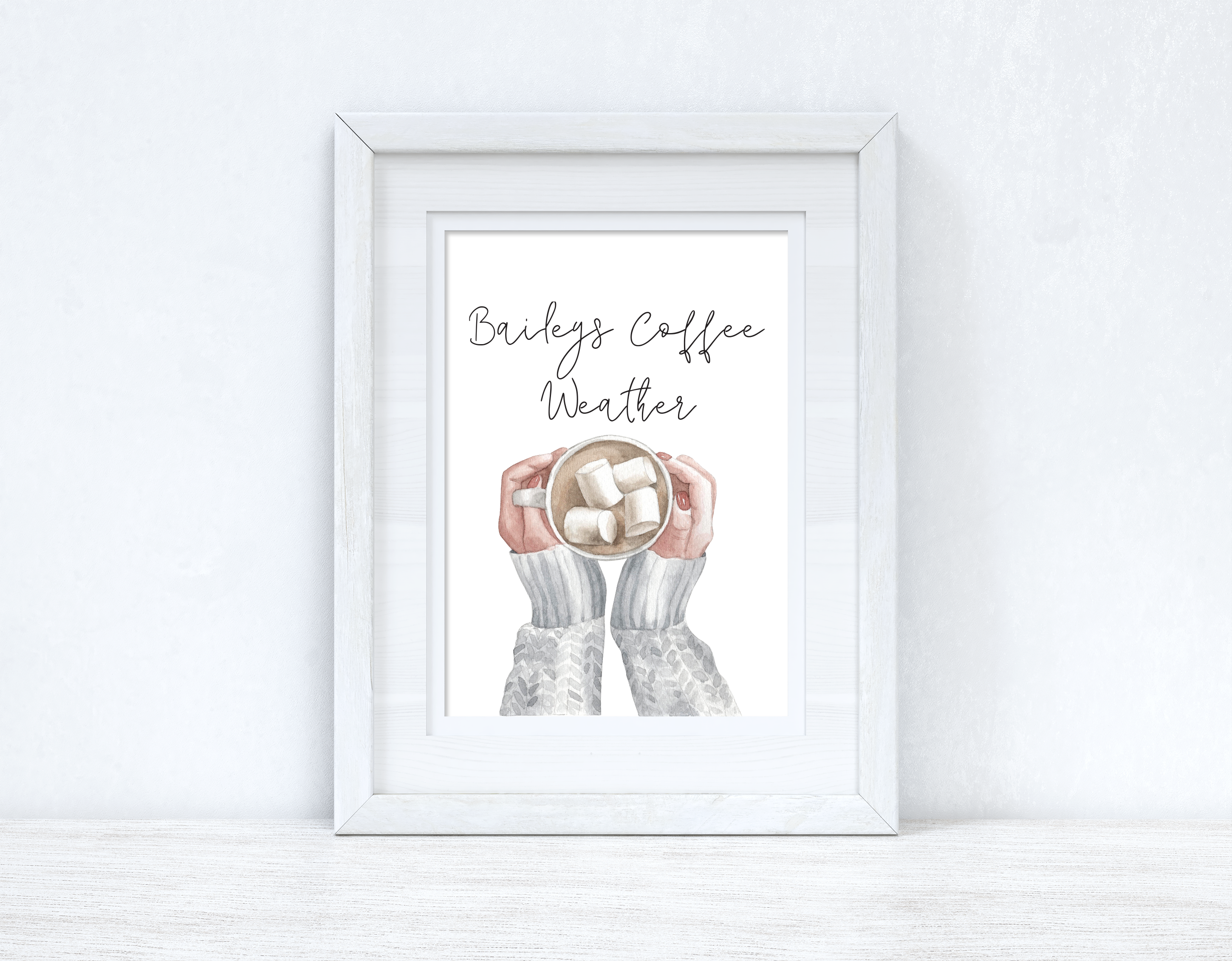 Baileys Coffee Weather Christmas Seasonal Wall Home Decor Print