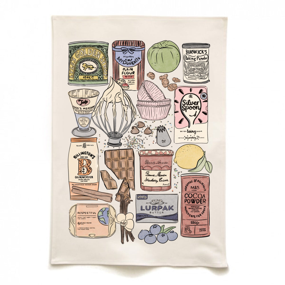 Baking Ingredients Tea Towel