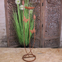 Bansari Flower Bird Feeder Rusted Metal Finish