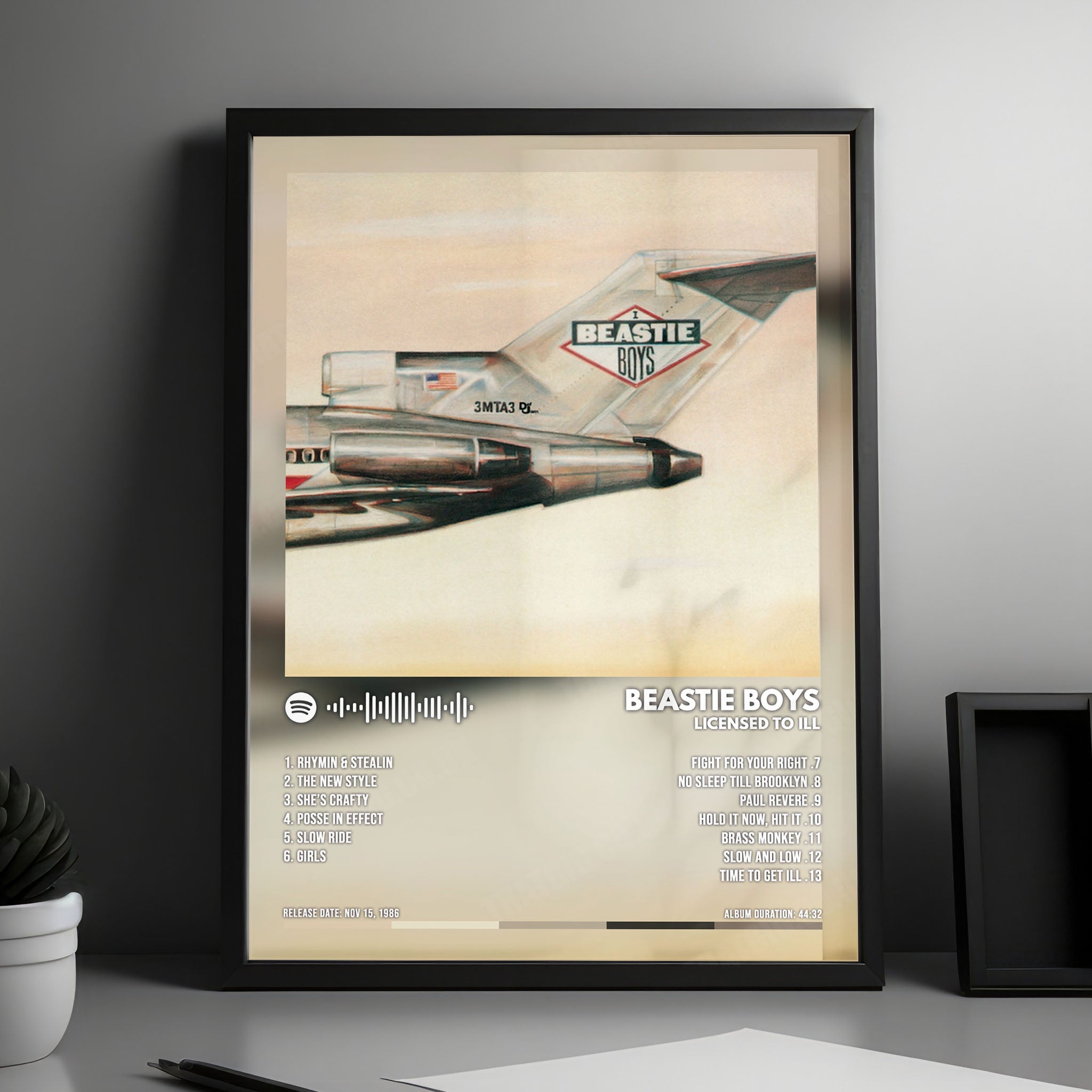 Beastie Boys "Licensed to Ill" Album Cover Poster - with Complete Tracklist