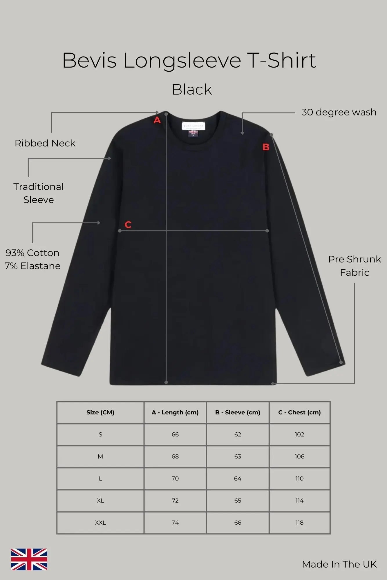 Bevis Long Sleeve Cotton t-shirt -Black