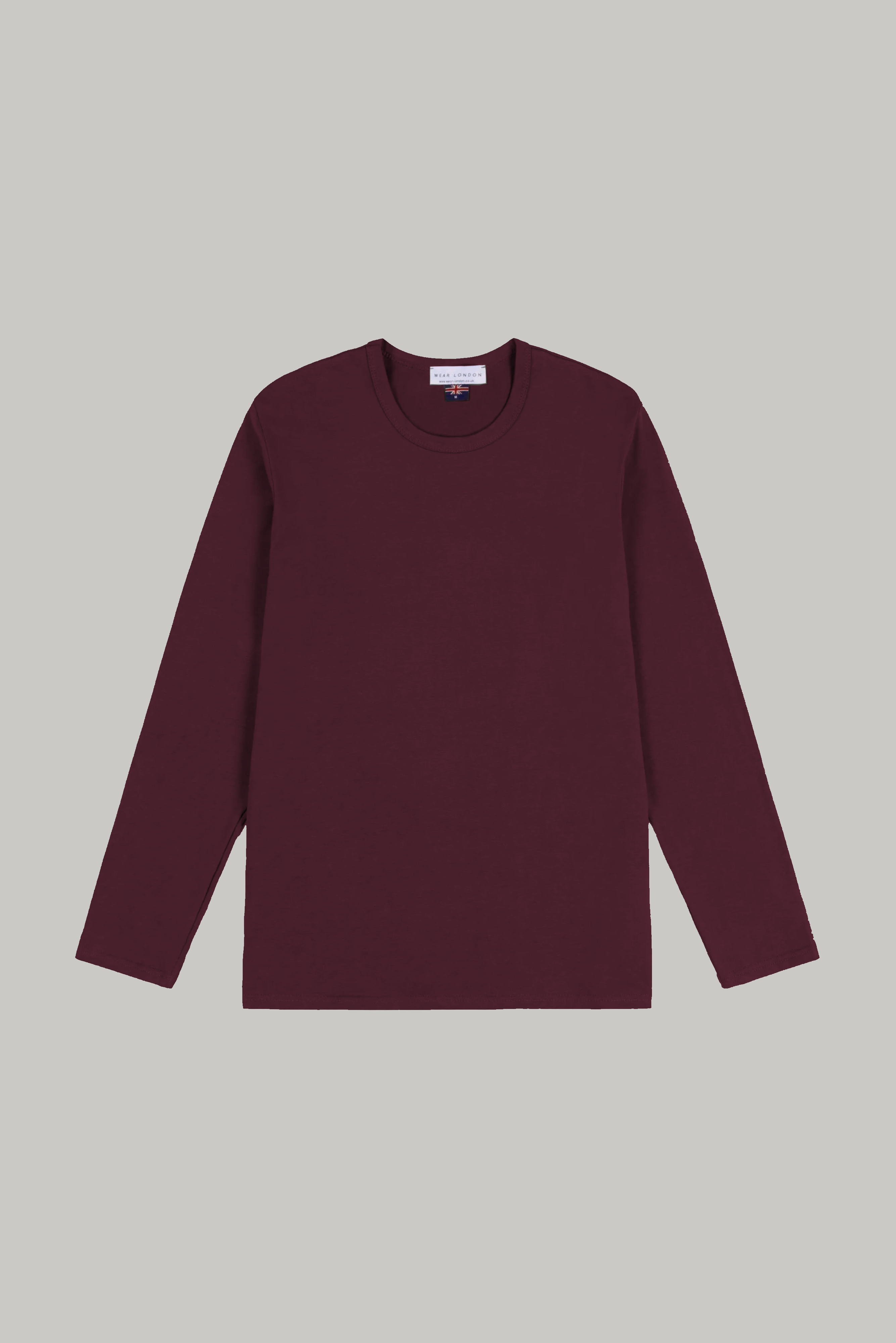 Bevis Long Sleeve Cotton T-shirt - Burgundy