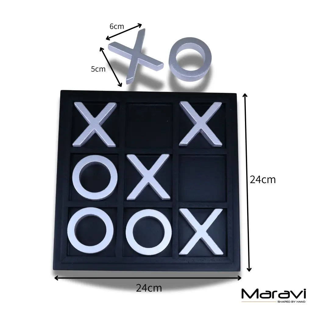Bhavari Handmade Wooden Tic Tac Toe Game - Elegant Home Decor and Fun Family Activity