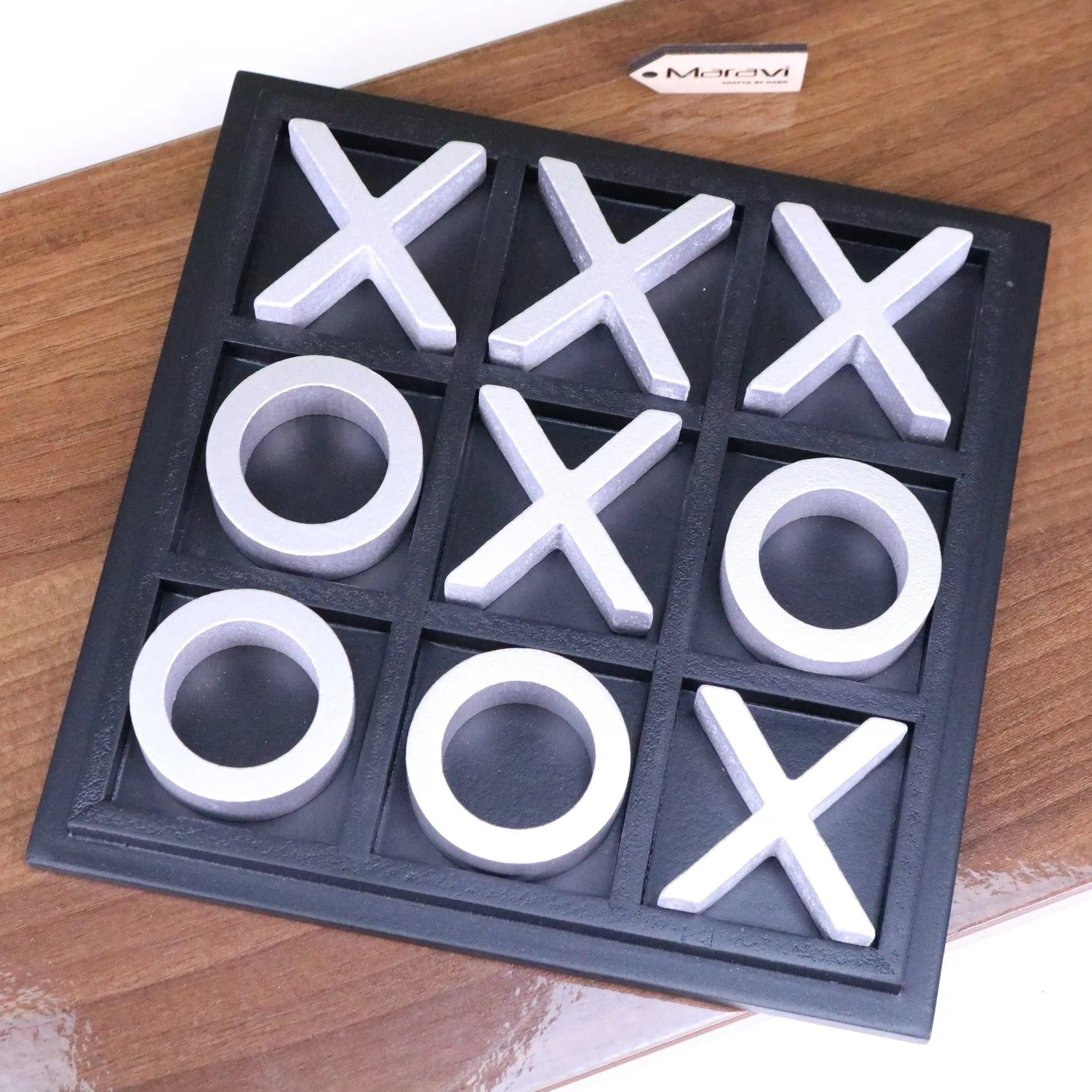 Bhavari Handmade Wooden Tic Tac Toe Game - Elegant Home Decor and Fun Family Activity