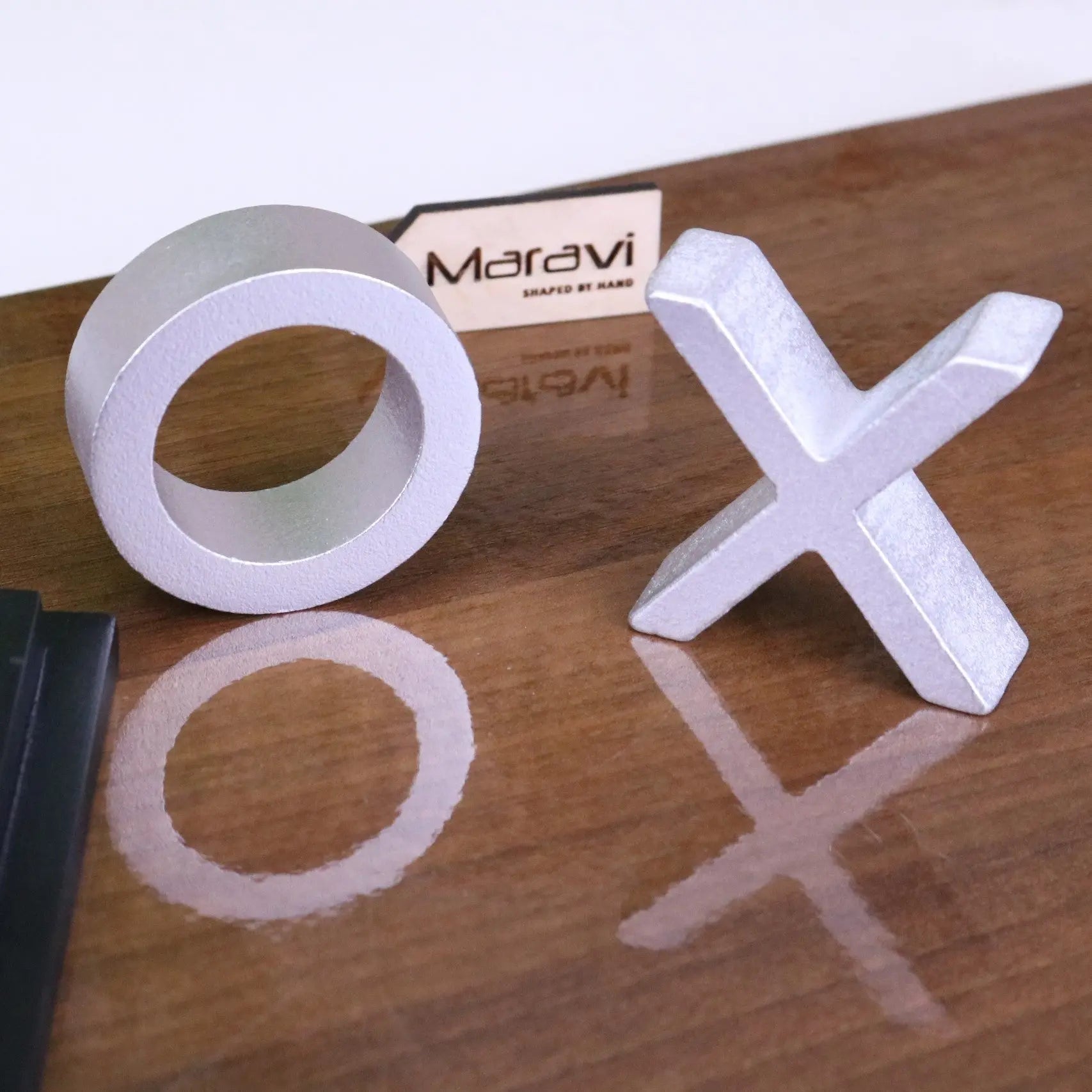 Bhavari Handmade Wooden Tic Tac Toe Game - Elegant Home Decor and Fun Family Activity