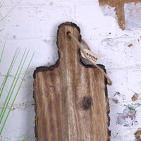 Bhimra Wooden Long Serving Board 101cm Bark Edge