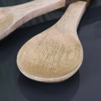 Bhimra Handcrafted Wooden Salad Servers with Bark Handle