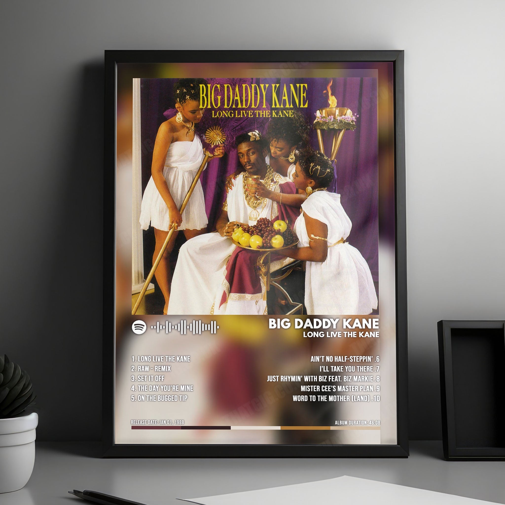 Big Daddy Kane "Long Live the Kane" Album Cover Poster - with Complete Tracklist