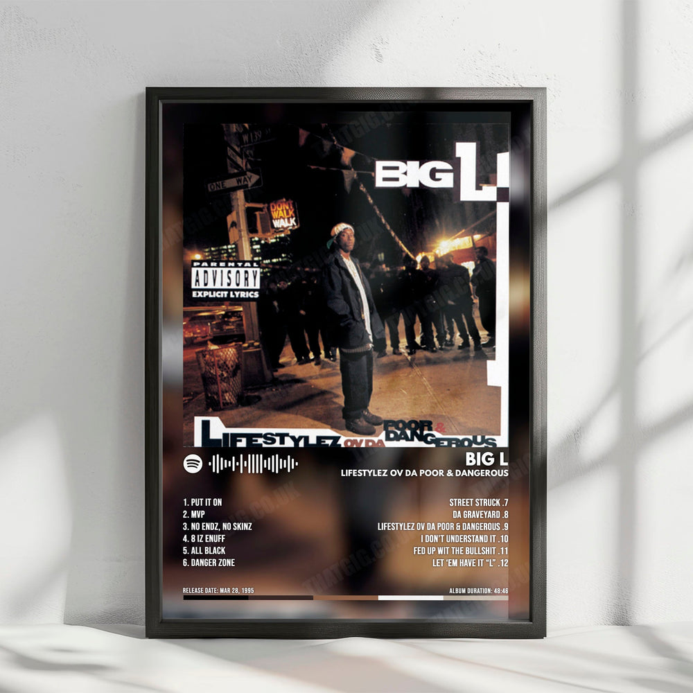 Big L "Lifestylez ov da Poor & Dangerous" Album Cover Poster - with Complete Tracklist