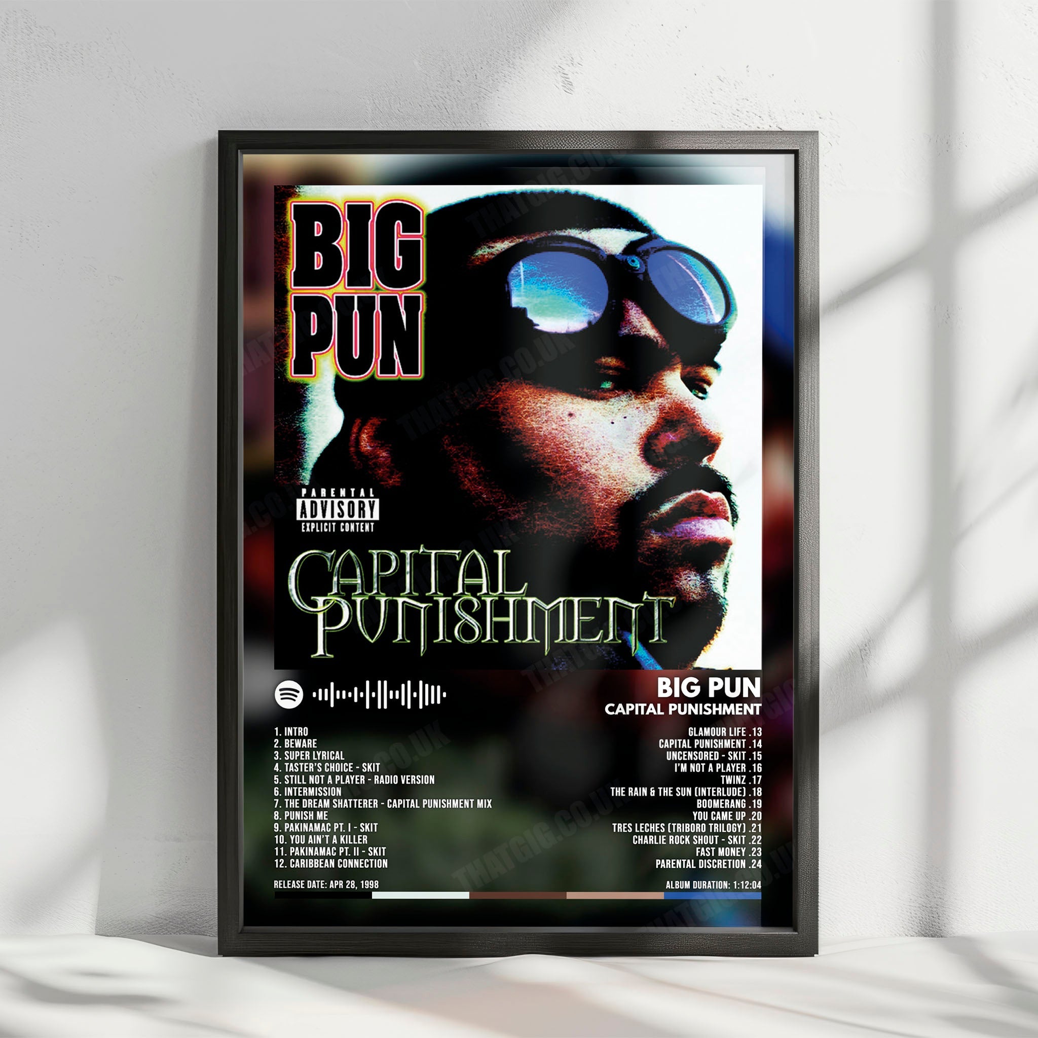 Big Pun "Capital Punishment" Album Cover Poster - with Complete Tracklist