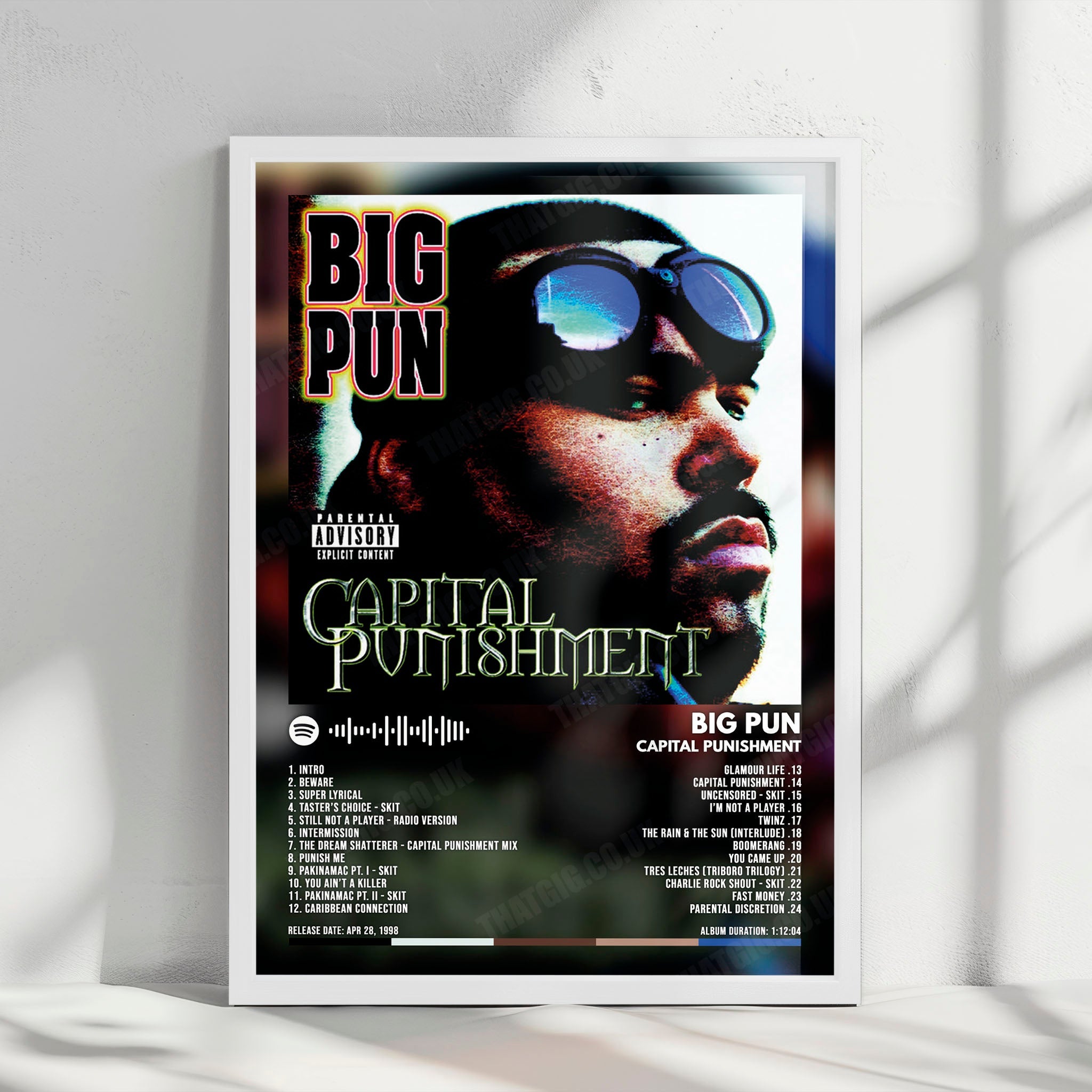 Big Pun "Capital Punishment" Album Cover Poster - with Complete Tracklist
