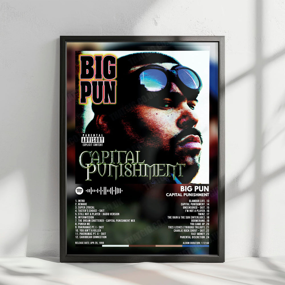 Big Pun "Capital Punishment" Album Cover Poster - with Complete Tracklist