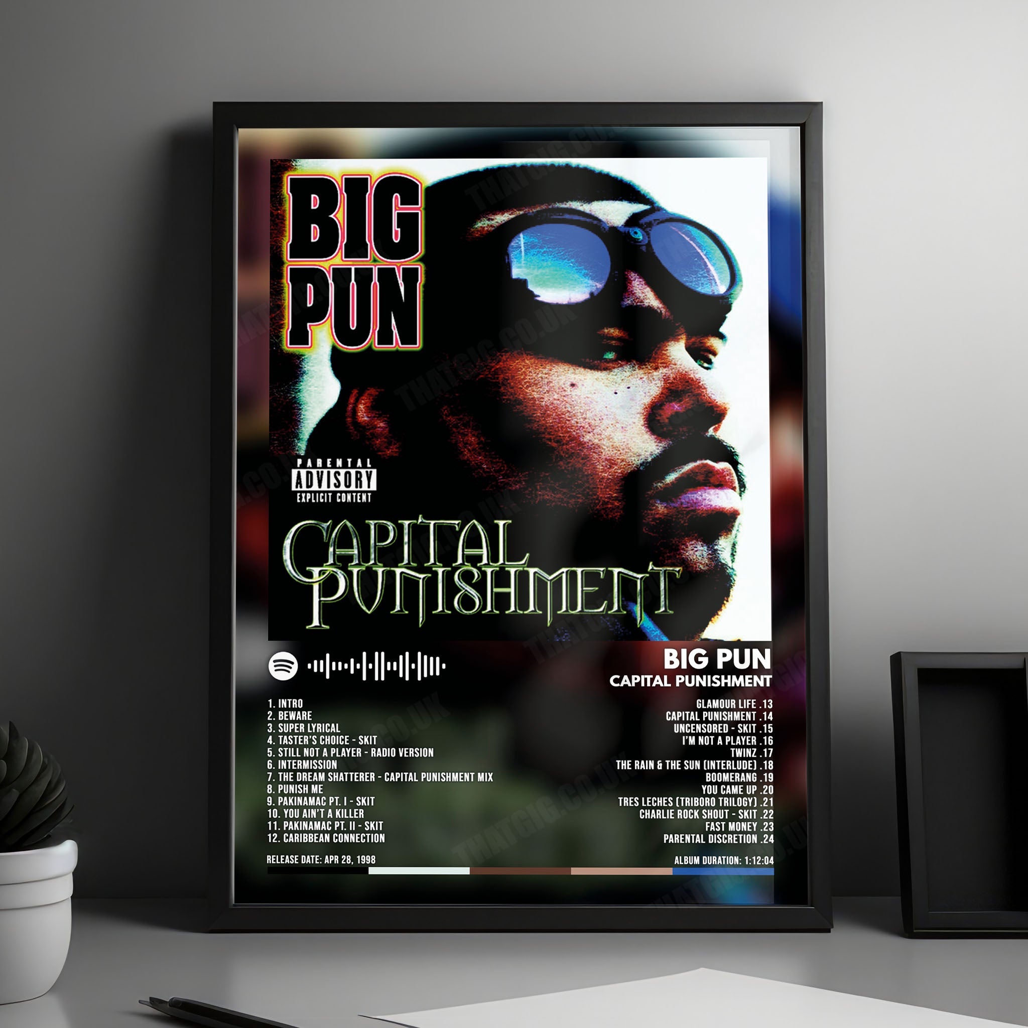 Big Pun "Capital Punishment" Album Cover Poster - with Complete Tracklist