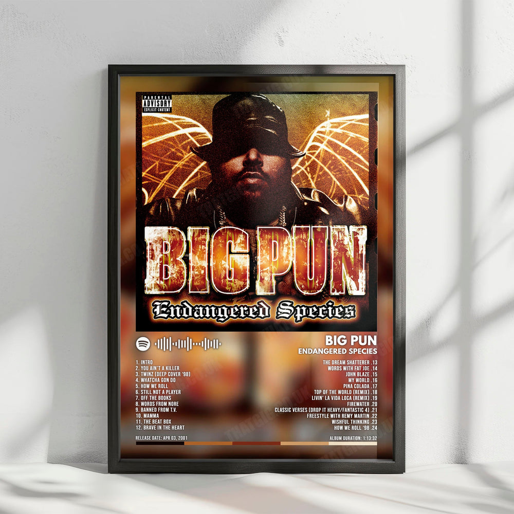 Big Pun "Endangered Species" Album Cover Poster - with Complete Tracklist