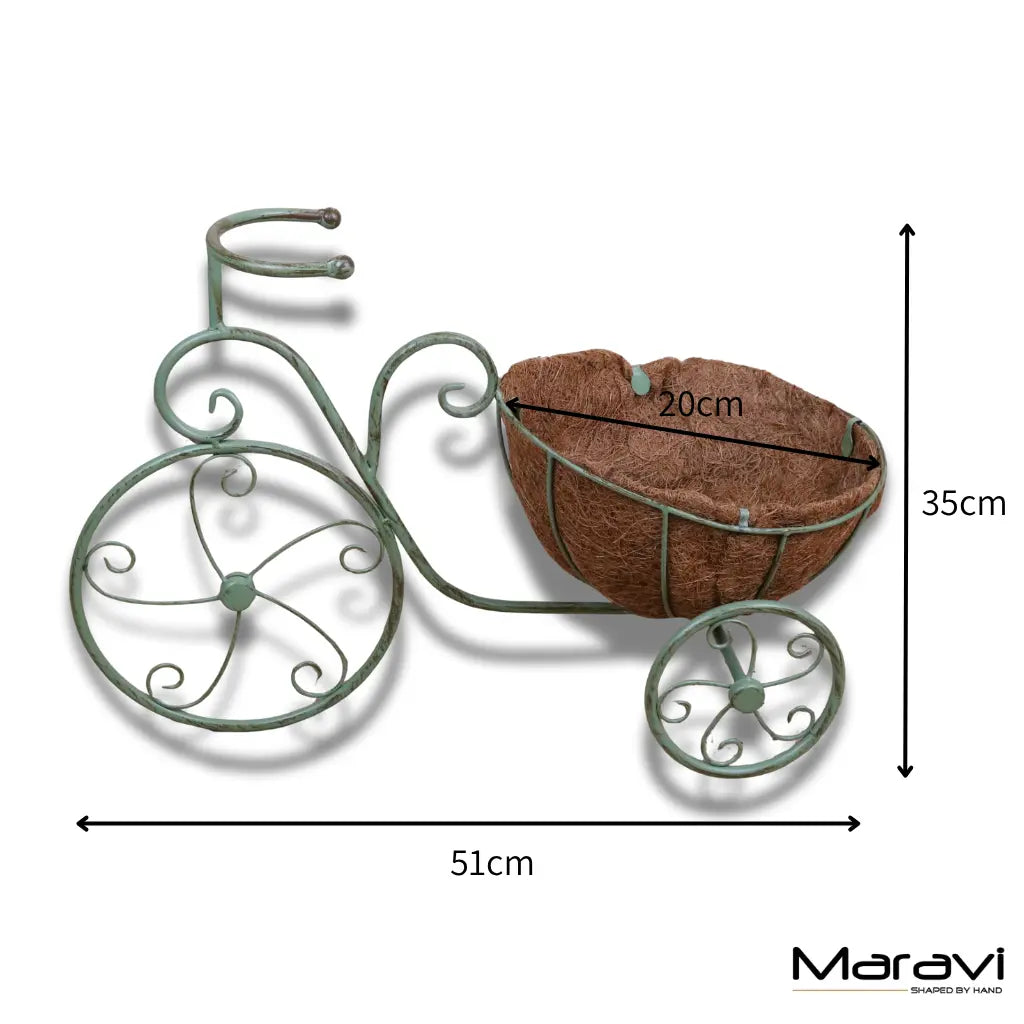Bike Garden Planter Metal Vintage Green