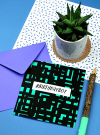 #BirthdayBoy Geometric Birthday Card for Gamers