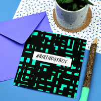 #BirthdayBoy Geometric Birthday Card for Gamers