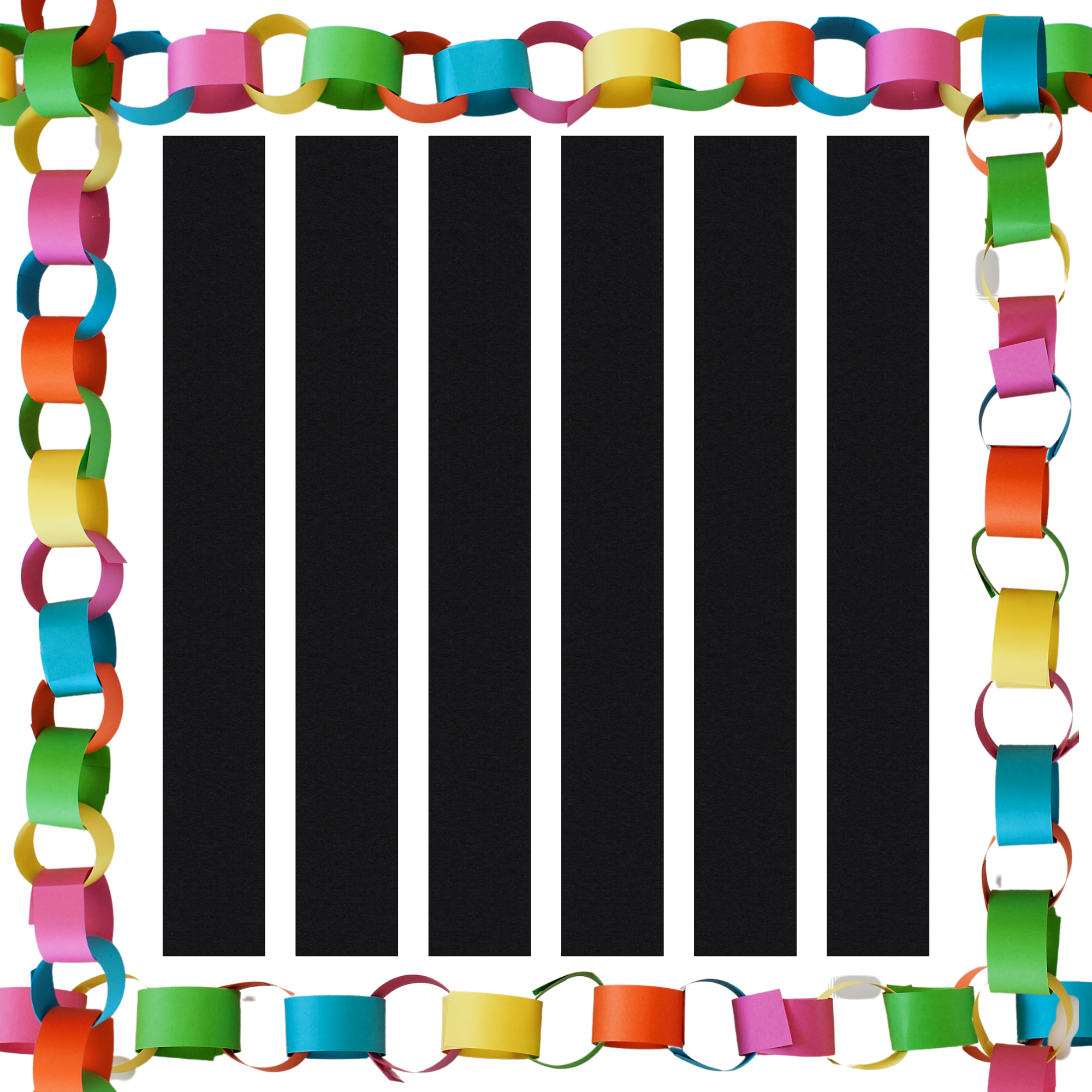 Black Paper Chain Card Strips. 5 Meter / 16 Feet Long. Wedding Party Decor