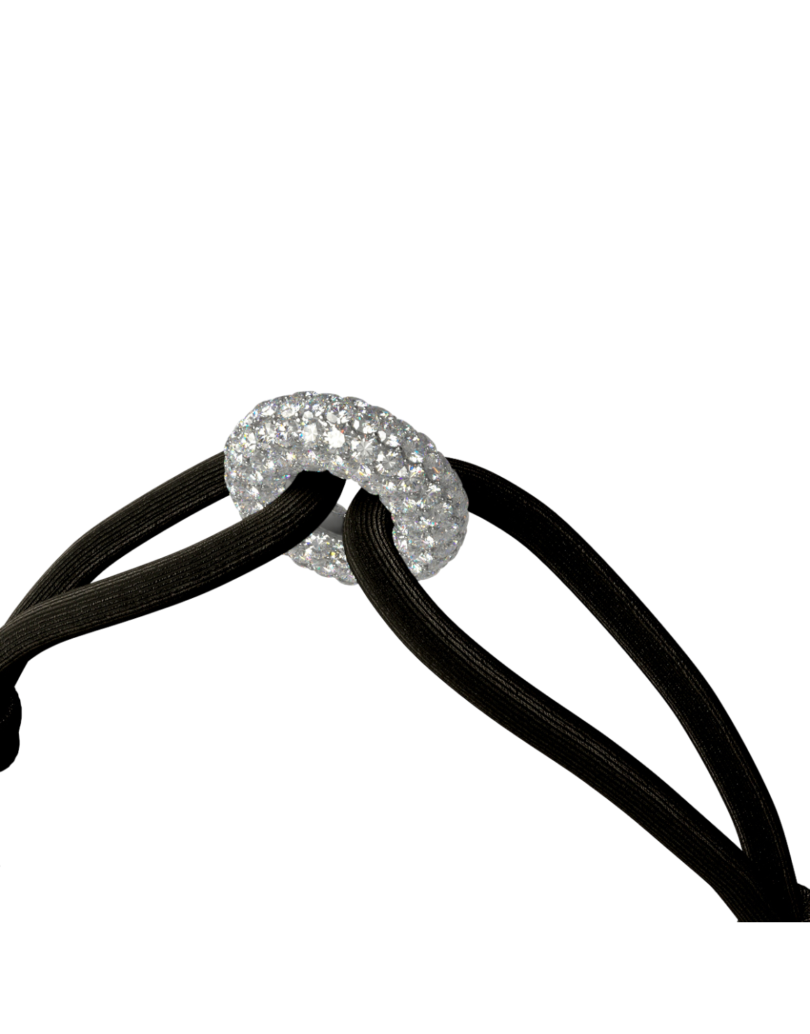Silver Soho Pavé Cord Bracelet