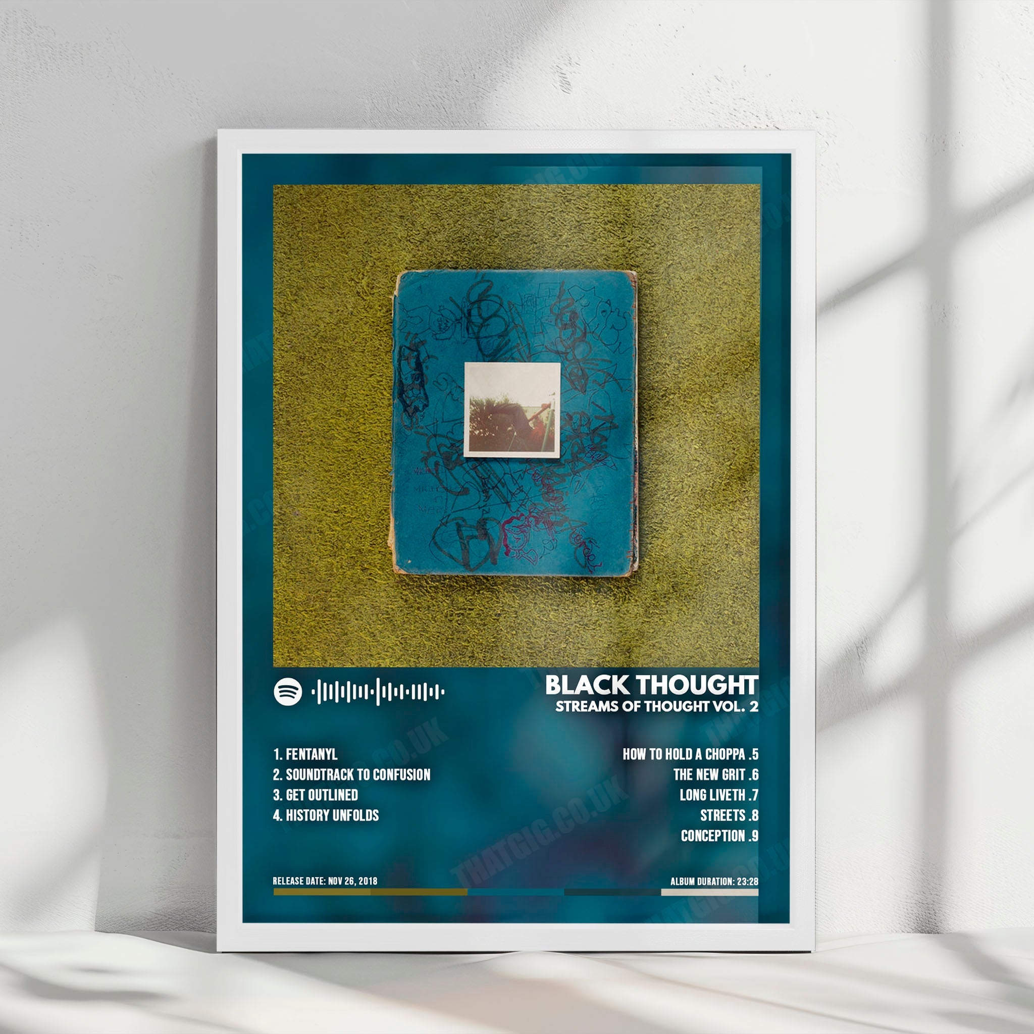 Black Thought "Streams of Thought,  Vol. 2 " Album Cover Poster - with Complete Tracklist