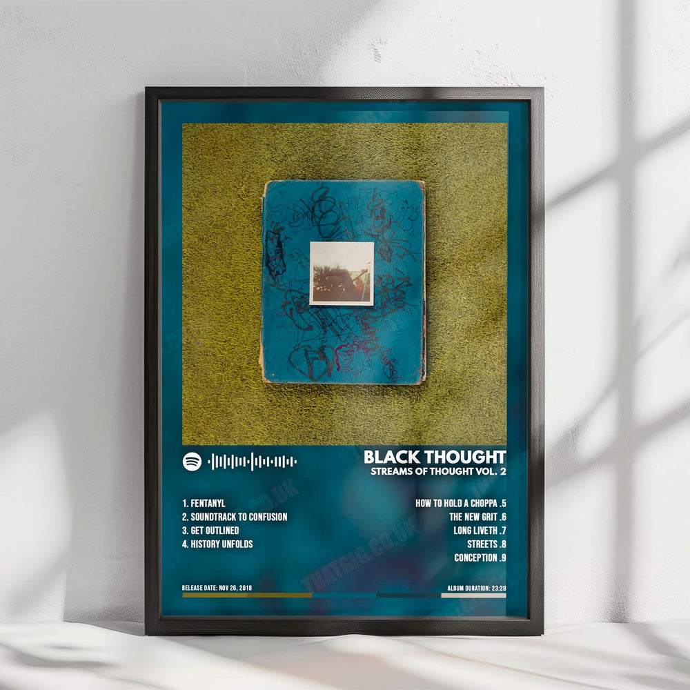 Black Thought "Streams of Thought,  Vol. 2 " Album Cover Poster - with Complete Tracklist