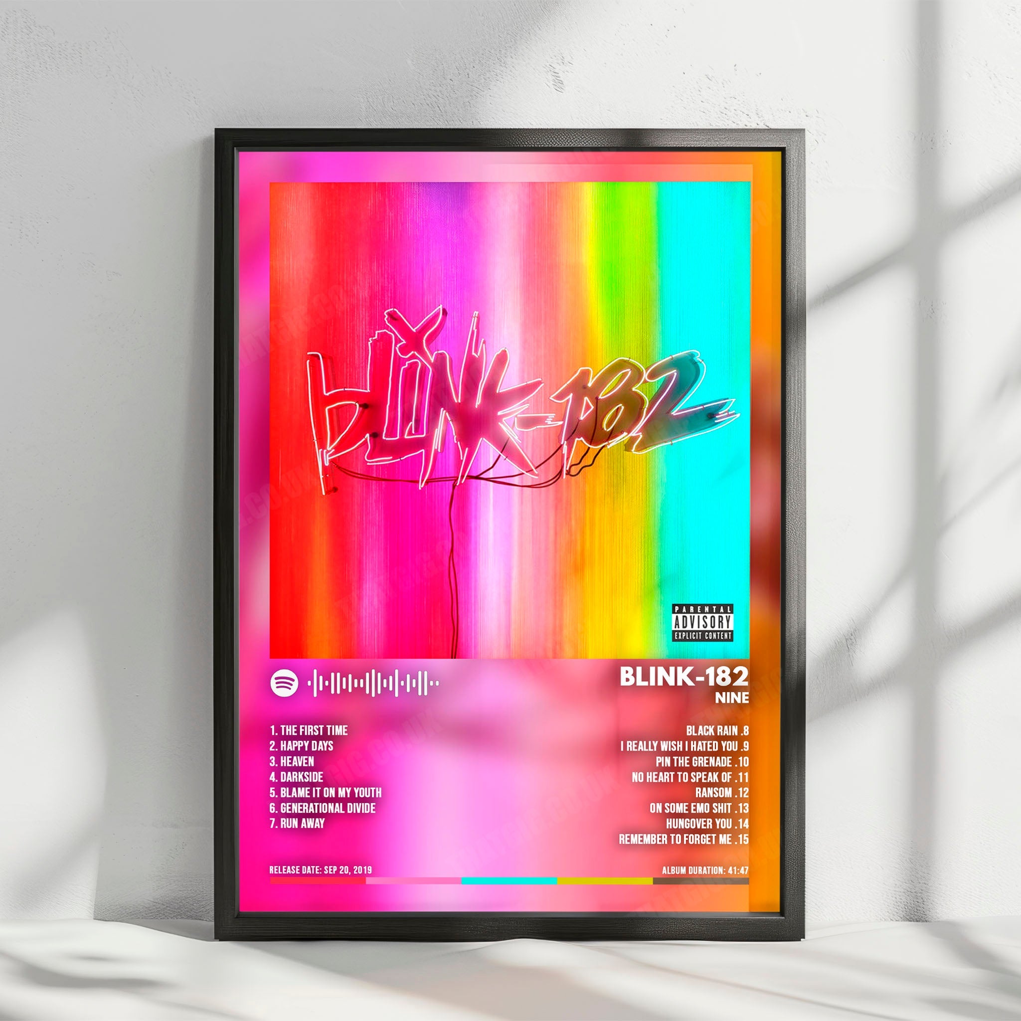 BLINK-182 - "Nine" Album Cover Poster - with Complete Tracklist