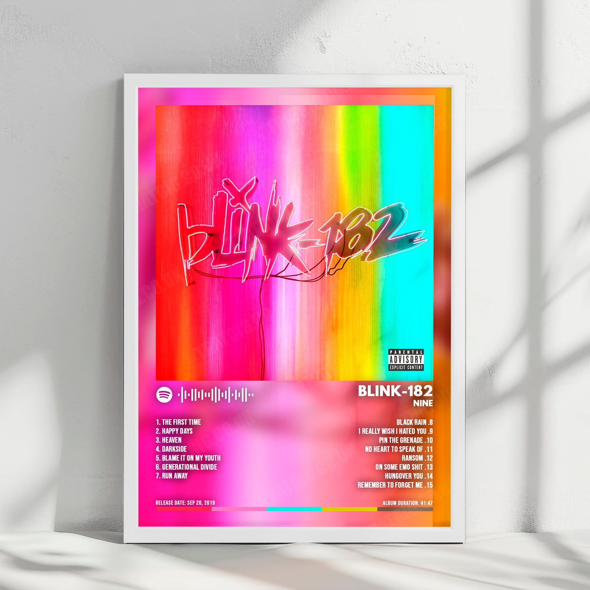 BLINK-182 - "Nine" Album Cover Poster - with Complete Tracklist