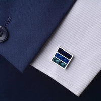 Blue 3 Stripe Cufflinks