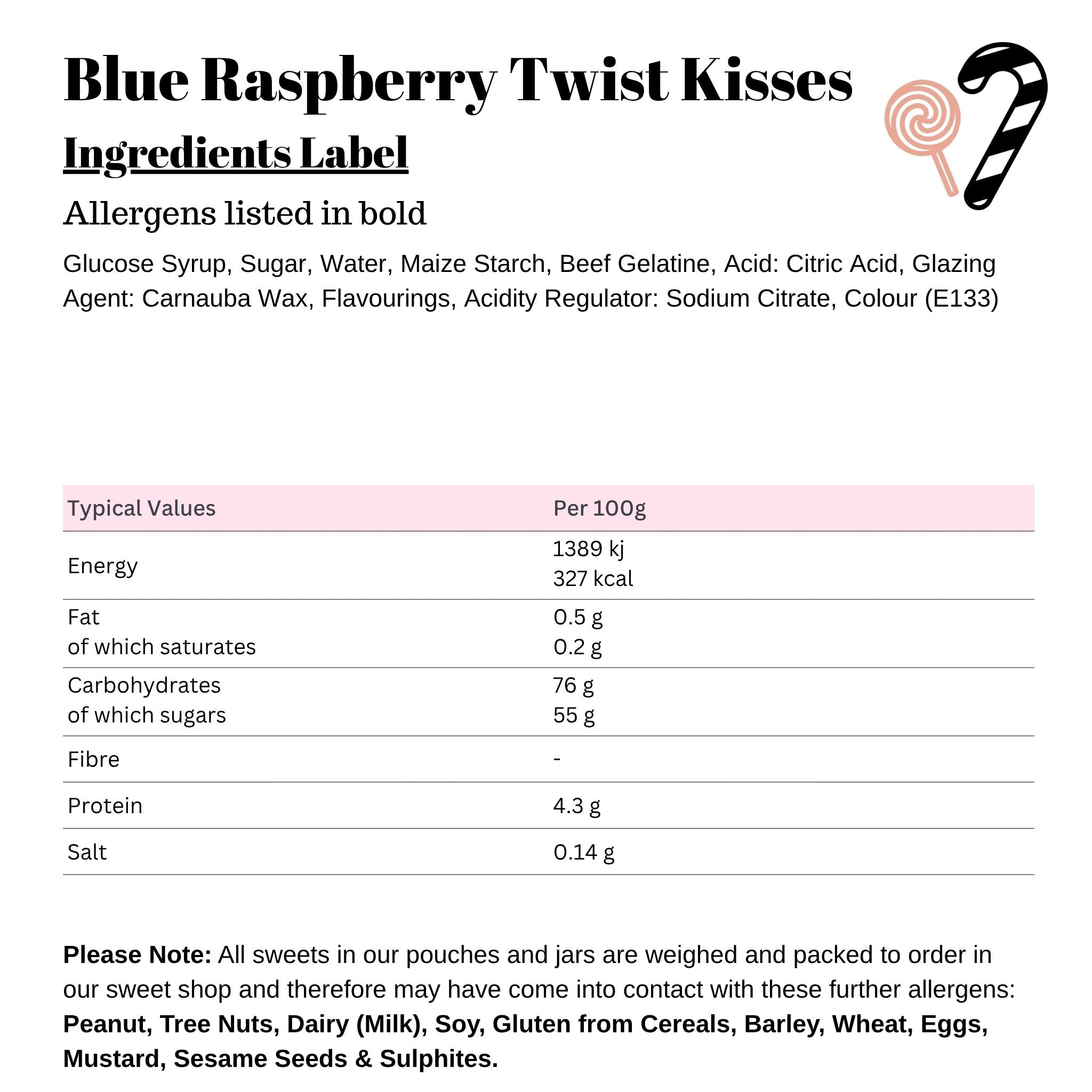 Blue Raspberry Twist Kisses