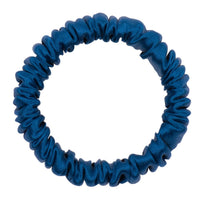 Navy Blue Silk Scrunchie - Skinny