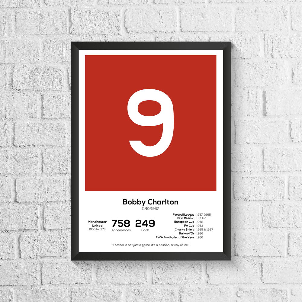 Bobby Charlton Legend Stats Print