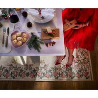 Eco-Washable Cream Rug Flower Design