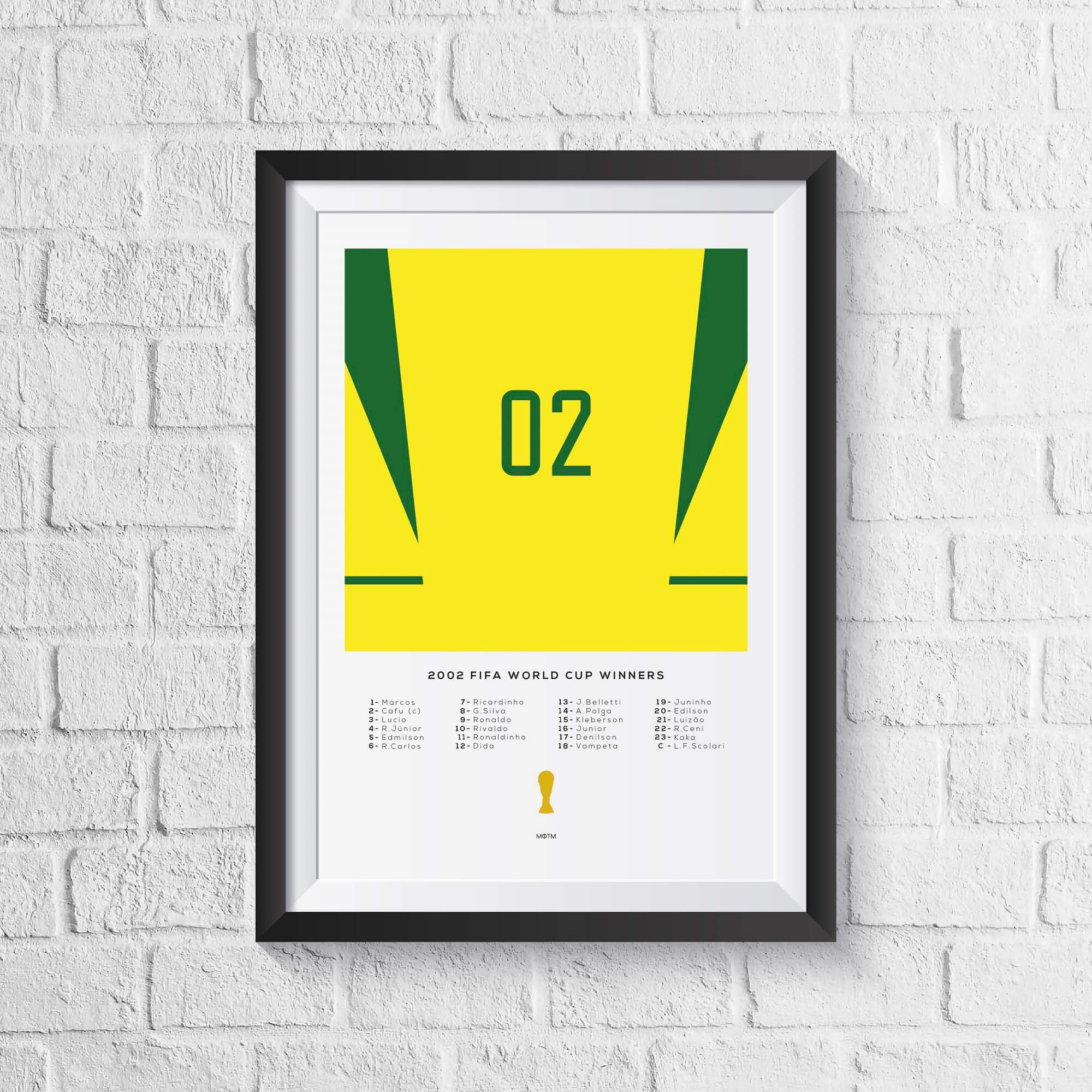 Brazil 2002 World Cup Squad Print