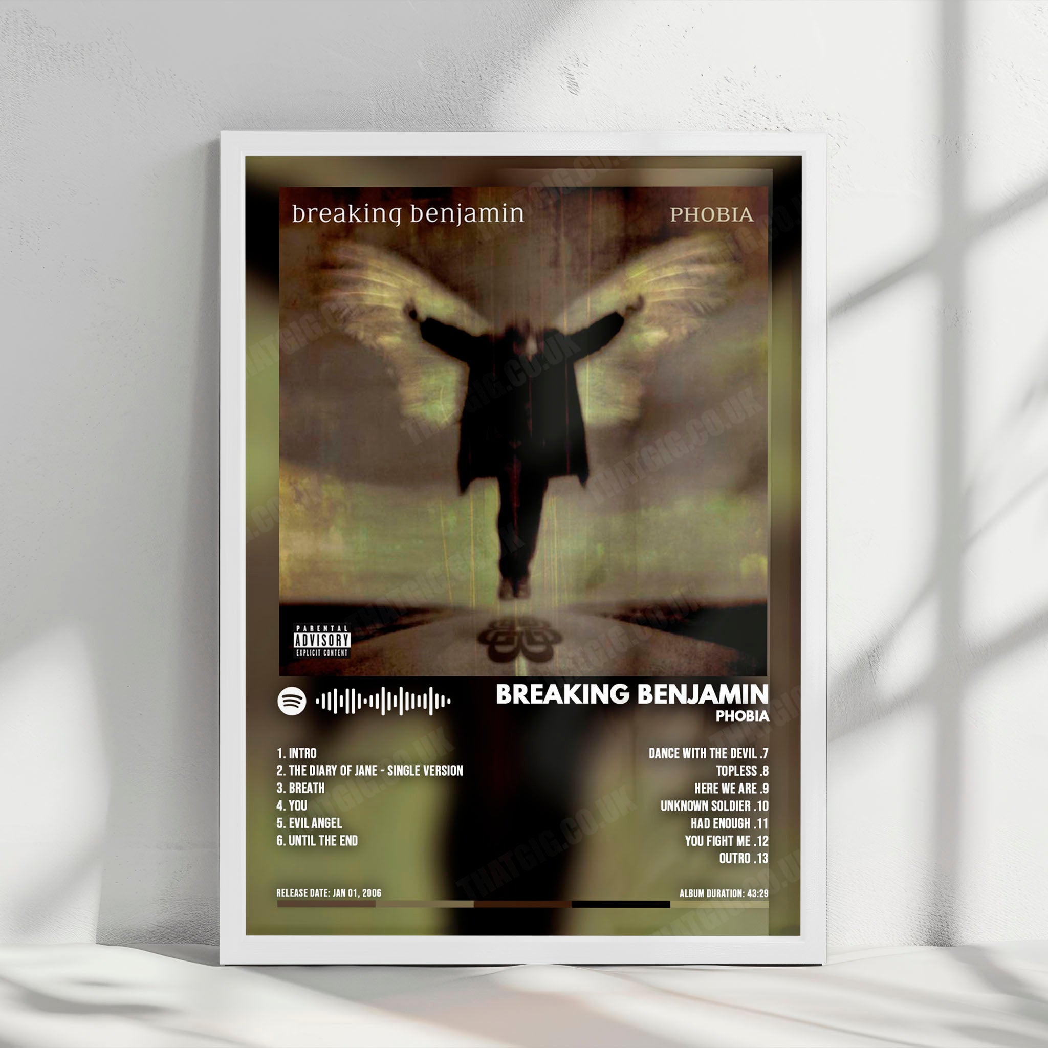 Breaking Benjamin "Phobia" Album Cover Poster - with Complete Tracklist