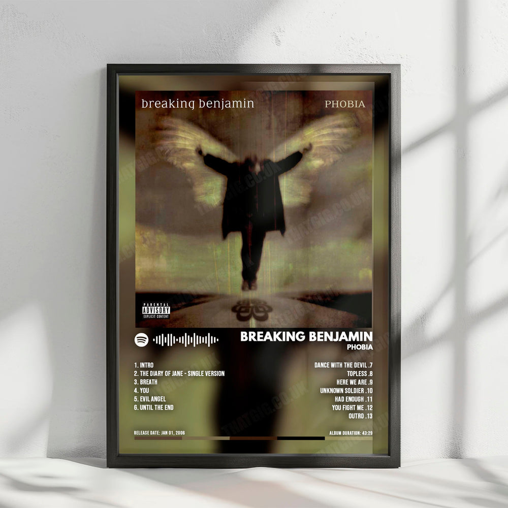 Breaking Benjamin "Phobia" Album Cover Poster - with Complete Tracklist