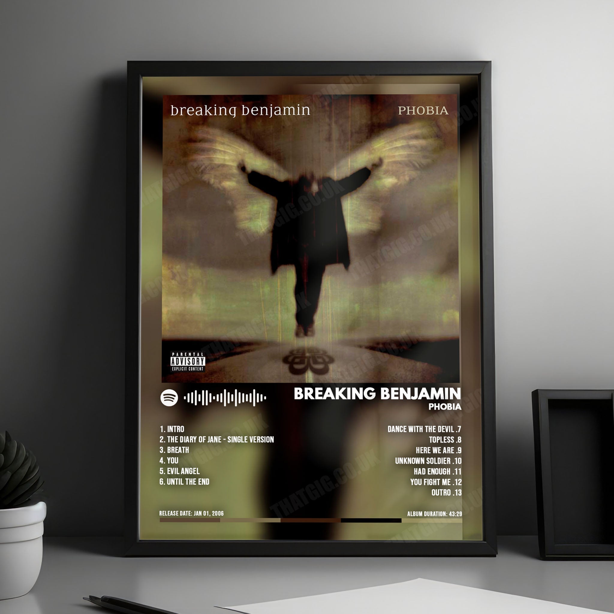 Breaking Benjamin "Phobia" Album Cover Poster - with Complete Tracklist