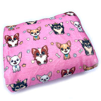 Signature Pink Chihuahua Print Exclusive Soft Cosy Fleece Blanket by My Chi and Me