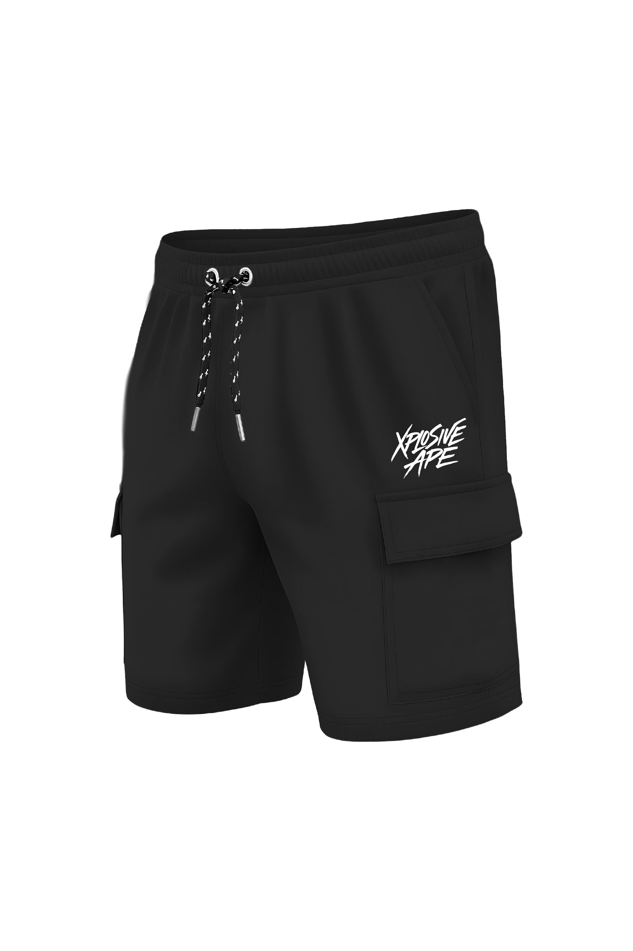 XAPE Classic Brush Script  Cargo Shorts - Black