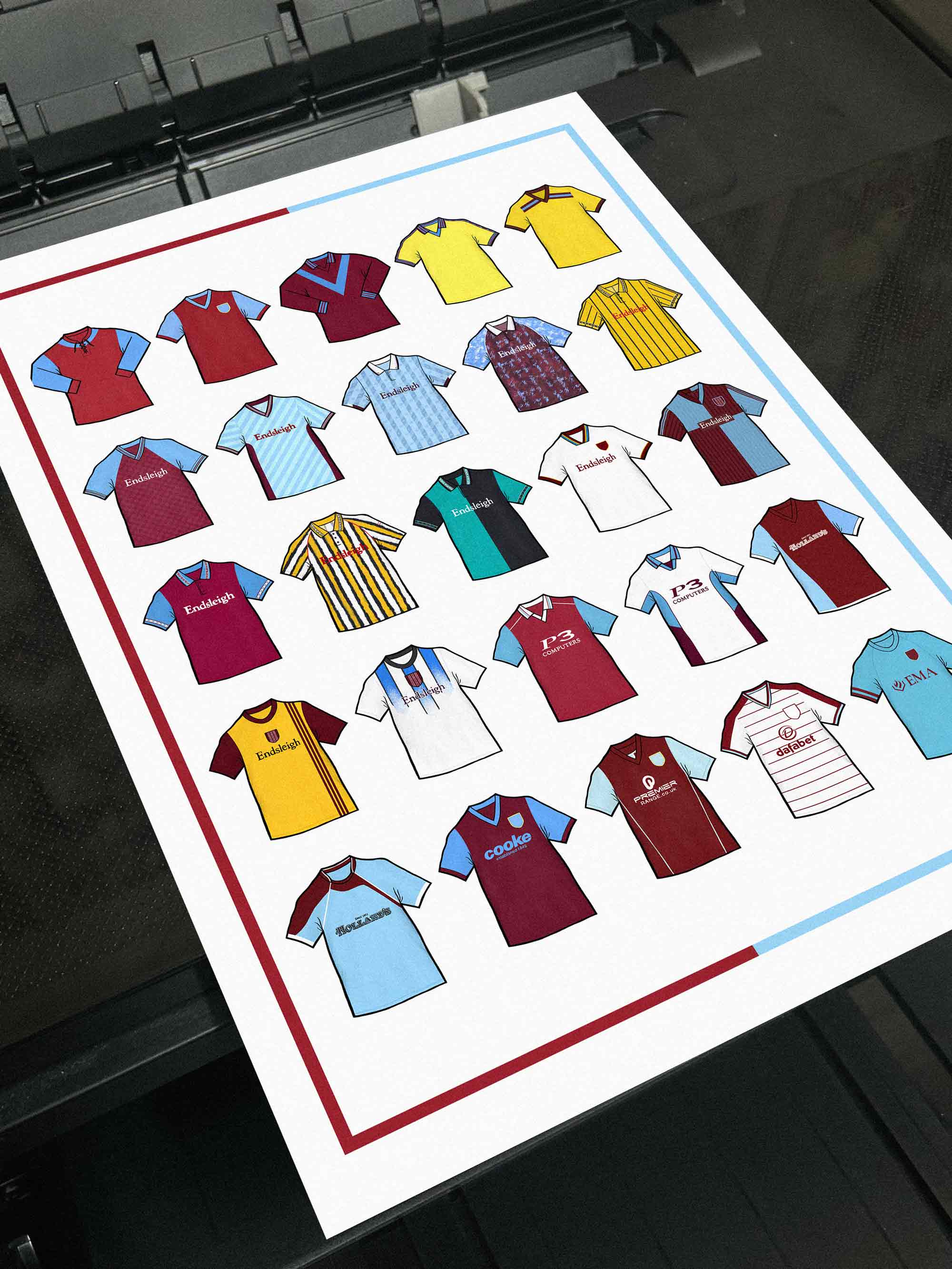 Burnley Retro Shirts Football Print