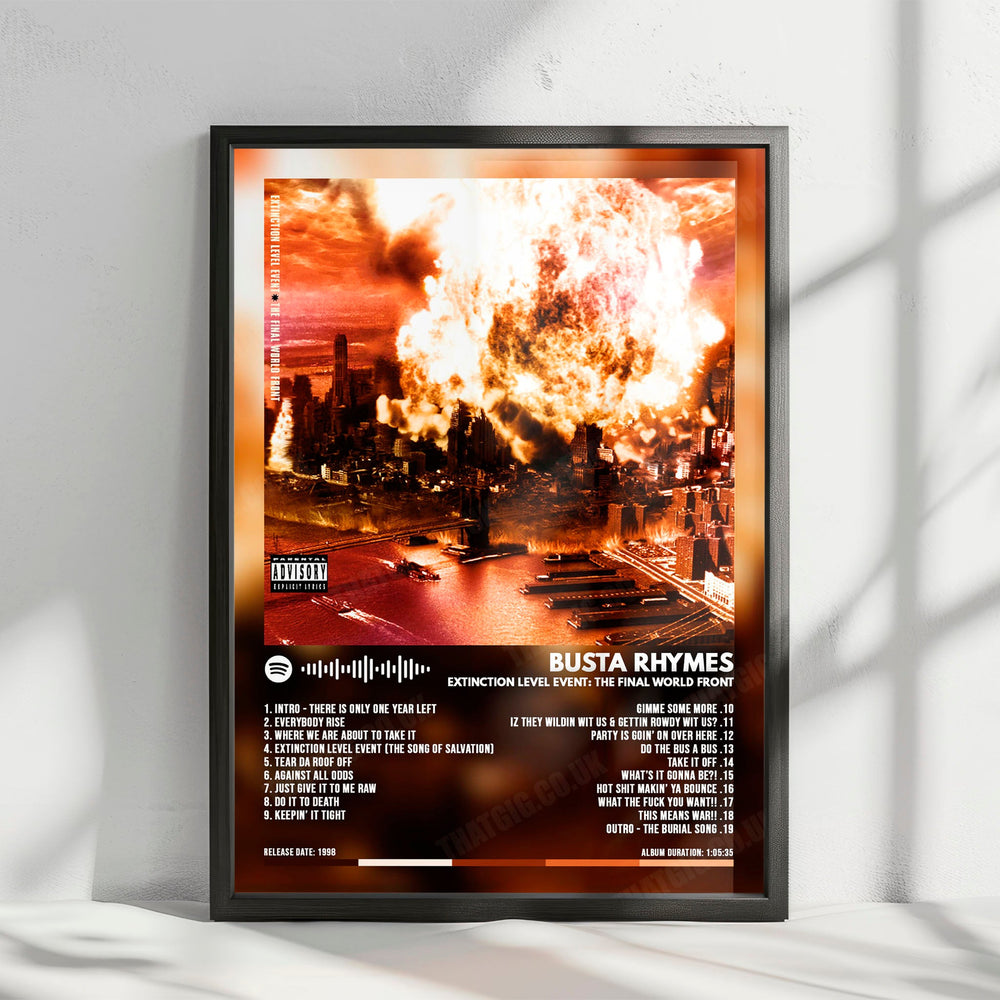 Busta Rhymes "E.L.E. (Extinction Level Event): The Final World Front" Album Cover Poster - with Complete Tracklist