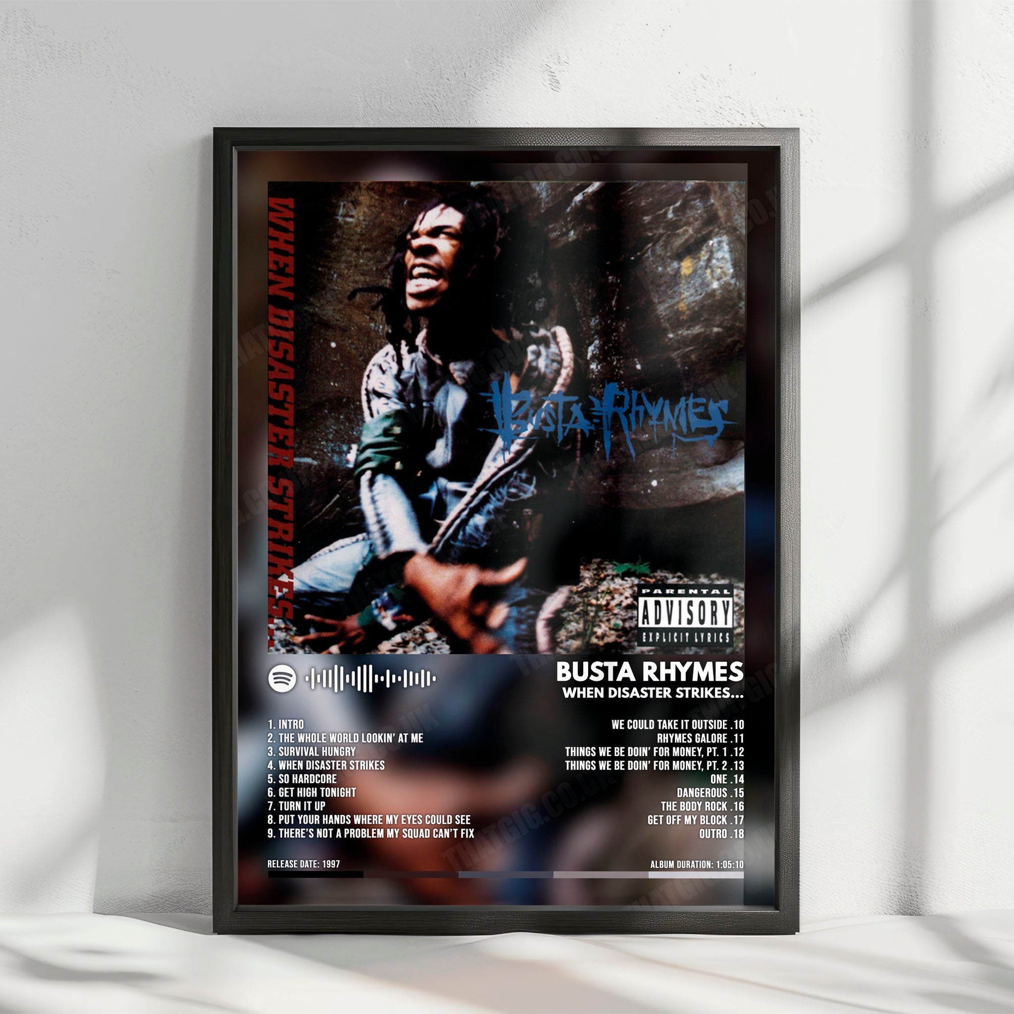 Busta Rhymes "When Disaster Strikes" Album Cover Poster - with Complete Tracklist
