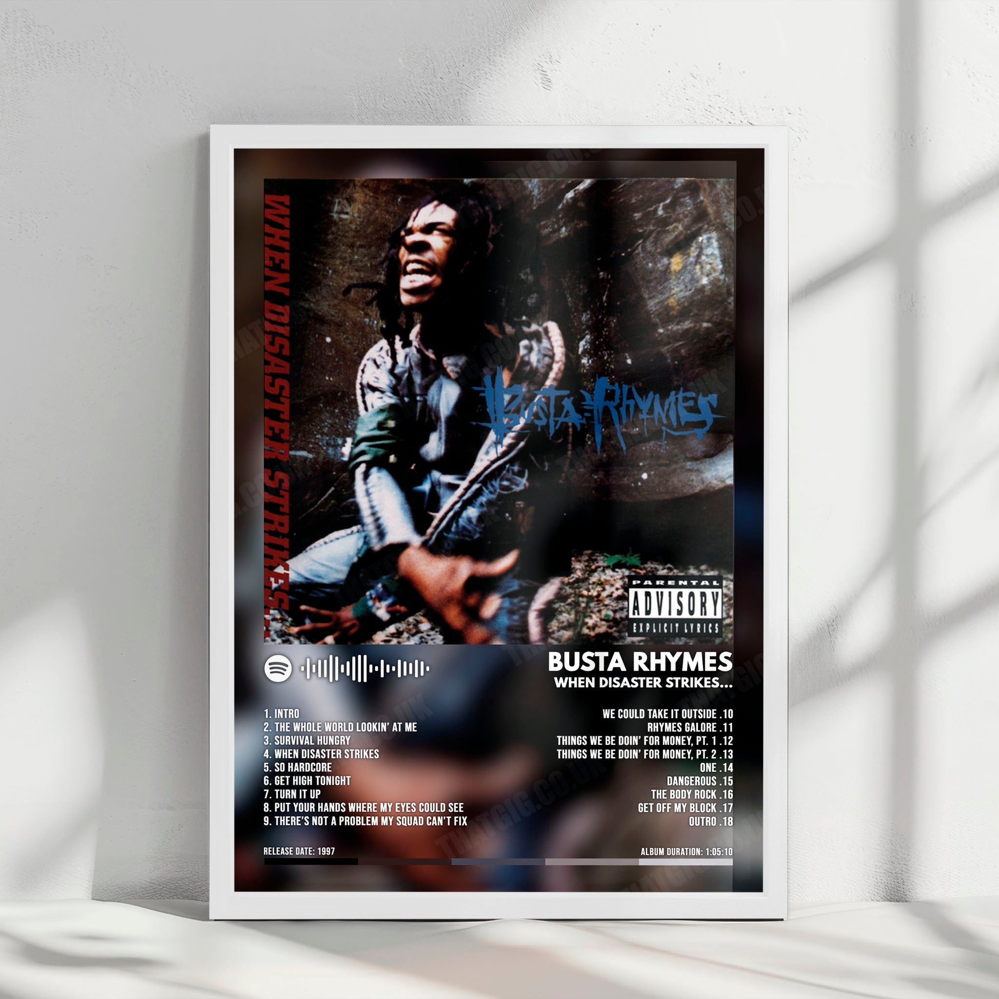 Busta Rhymes "When Disaster Strikes" Album Cover Poster - with Complete Tracklist