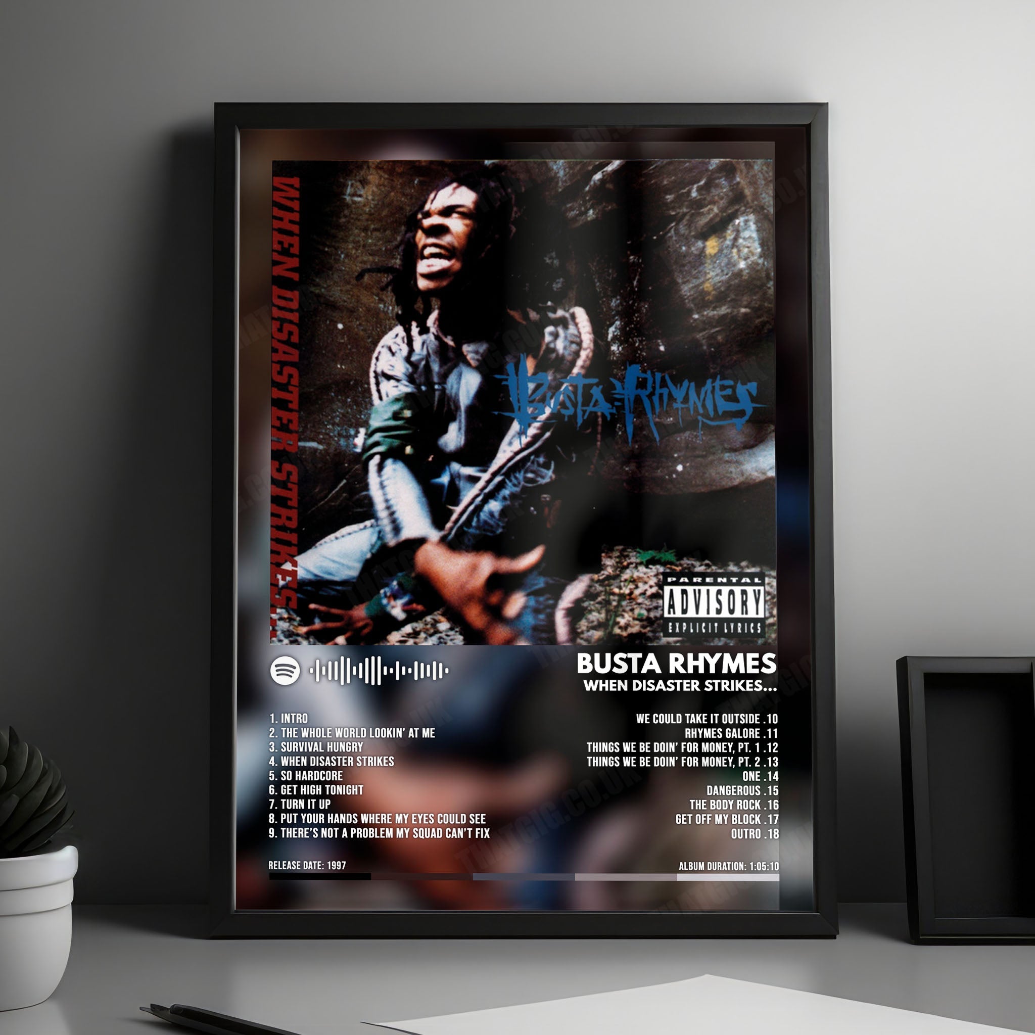 Busta Rhymes "When Disaster Strikes" Album Cover Poster - with Complete Tracklist