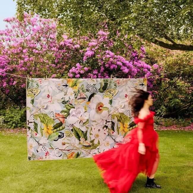 Eco-Washable Multicolour Rug Floral Design