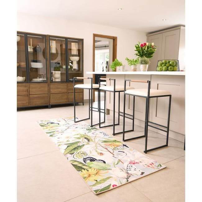 Eco-Washable Multicolour Rug Floral Design