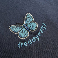 Adonis Blue Butterfly Cropped Hoodie - Butterfly - Unisex Relaxed Fit