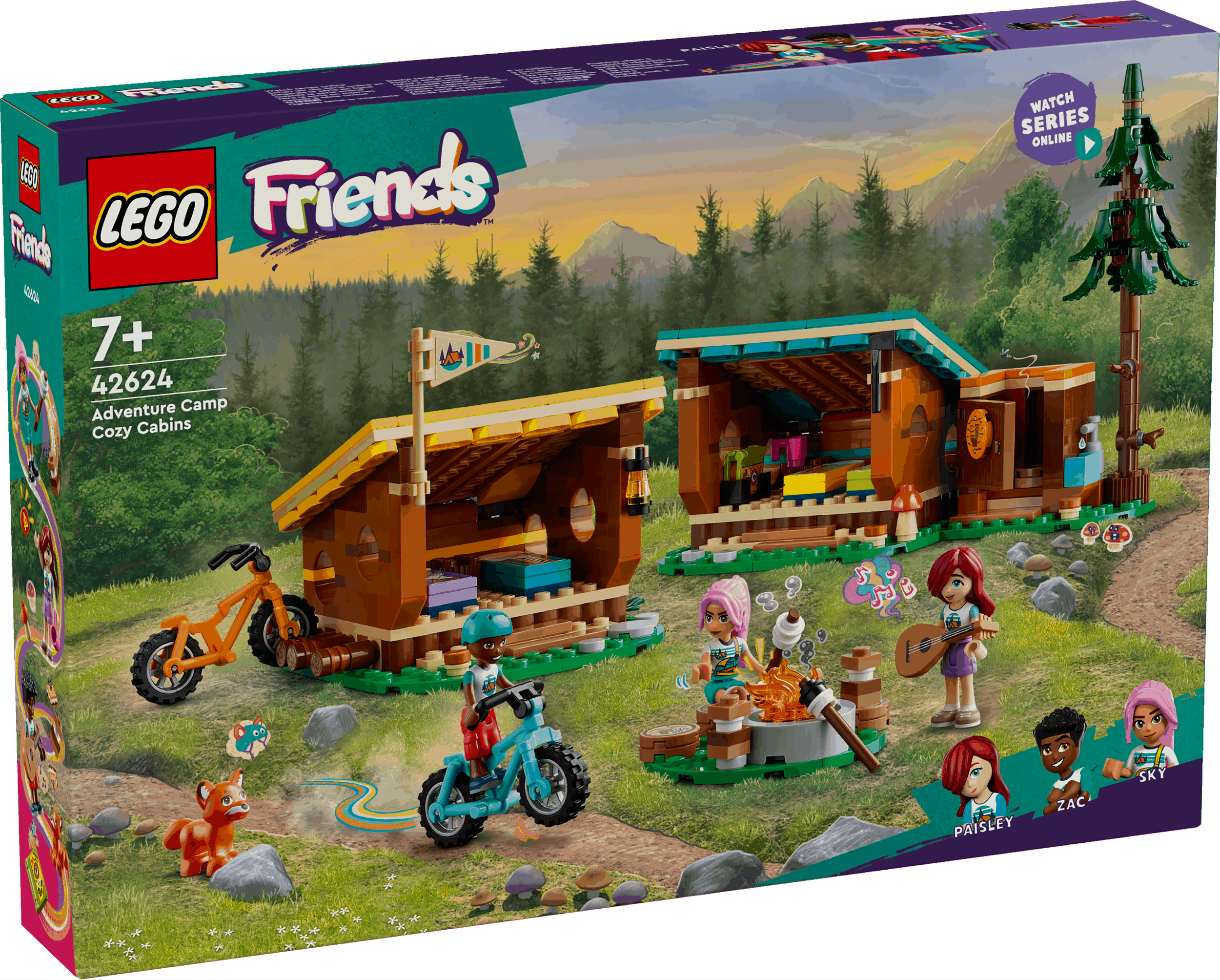 Lego Friends 42624 Adventure Camp Cosy Cabins Playset for Ages 7 & Up